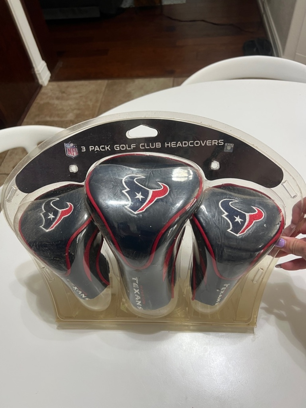 NFL Texans 3-Pack Golf Club Headcovers in Black, Red, White